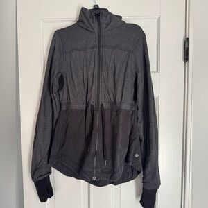 Lululemon SoftStream material Gray and Black Reversable Zip-Up Jacket